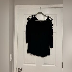 Dalia Black Off-the-Shoulder Sweater